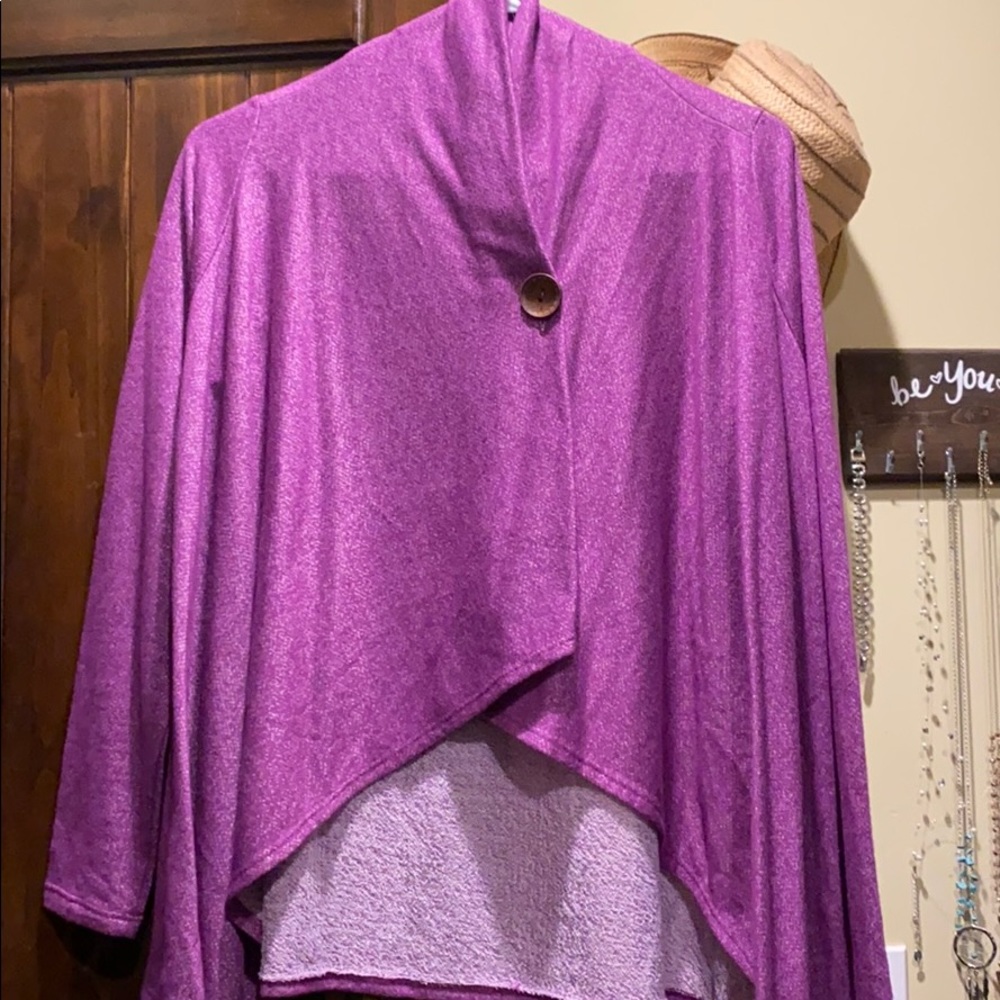 Bobeau big button cardigan